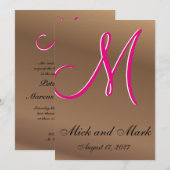 ブロンズ カッパー ペカン オーク カスタマイズ ダーク 招待状 (正面/裏面)