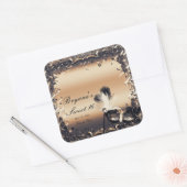 ブロンズ&クリームマスカレードマスクエレガントボールパーティー スクエアシール (封筒)