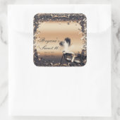 ブロンズ&クリームマスカレードマスクエレガントボールパーティー スクエアシール (バッグ)