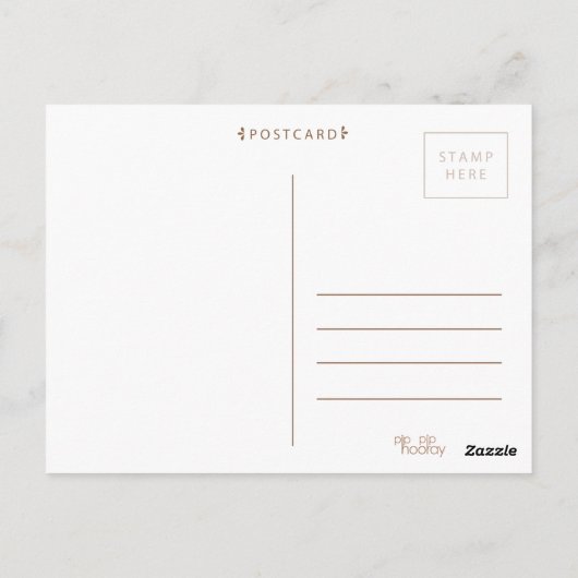 ブロンズ グリッター ジョイ & ピース クリスマス グリーティング ポストカード (裏面)