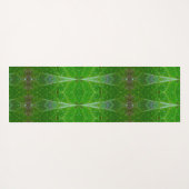 ブロンズ&グリーンリーフイカットポーフアバーバー ヨガマット (裏面(横))