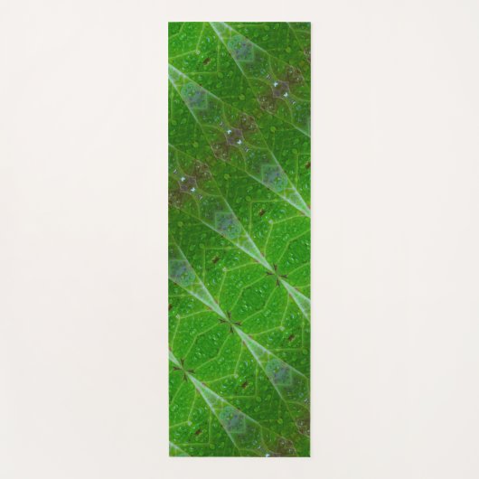 ブロンズ&グリーンリーフイカットポーフアングルド ヨガマット (正面)