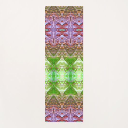 ブロンズ&グリーンリーフイカット2ポーフアバーバー ヨガマット (正面)