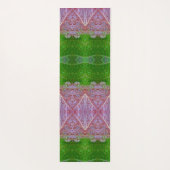 ブロンズ&グリーン葉イカットも ヨガマット (裏面)