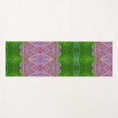 ブロンズ&グリーン葉イカットも ヨガマット (正面(横))