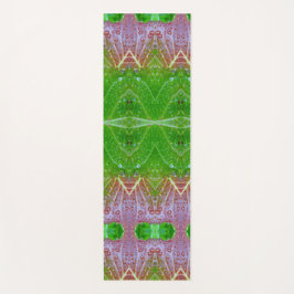 ブロンズ&グリーン葉イカット ヨガマット