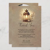 ブロンズ グローイング ランタン ナチュラル ウェディング サンクス 招待状 (正面/裏面)