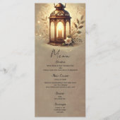 ブロンズ グローイング ランタン ラスティック ウェディング メニュー (正面)