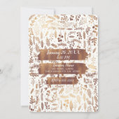 ブロンズ コッパー ゴールド モダン お誕生日会 写真 招待状 (裏面)