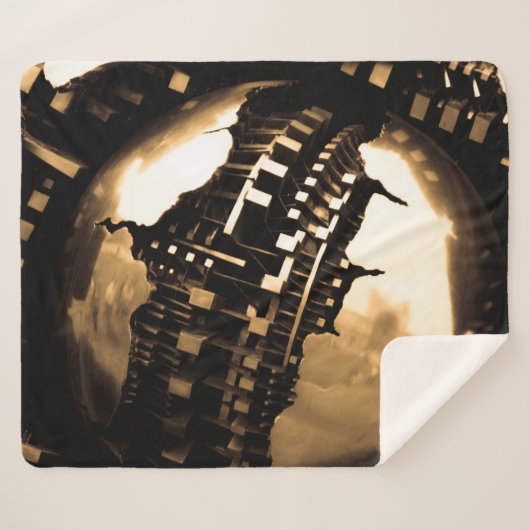 ブロンズ・スチームパンク彫刻 シェルパブランケット (正面(横))