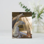 ブロンズ・ドラゴンとプリンセス小妖精や小人 ポストカード (スタンド正面)