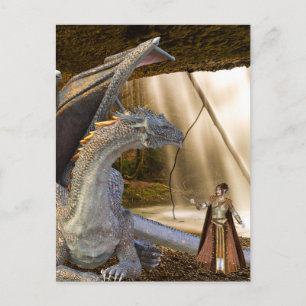 ブロンズ・ドラゴンとプリンセス小妖精や小人 ポストカード
