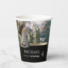 ブロンズ・ドラゴン中世キャッスルメタリック誕生日 紙コップ