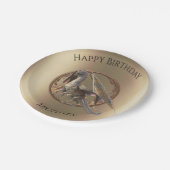 ブロンズ・ドラゴン誕生日パーティー ペーパープレート (アングル)