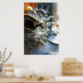 ブロンズ・ドラゴン – 上海，中国ポスター ポスター (キッチン)