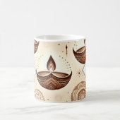 ブロンズ&パーソナライズされた金ゴールドディワリディヤス&ランゴリ コーヒーマグカップ (中央)