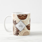 ブロンズ&パーソナライズされた金ゴールドディワリディヤス&ランゴリ コーヒーマグカップ (左)