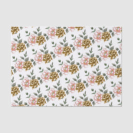 ブロンズ&ピンク牡丹ティッシュペーパー 薄葉紙