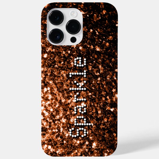 ブロンズ ブラウン コッパー 偽物のきらめき スパークル テキスト Case-Mate iPhoneケース (裏面)