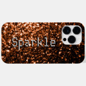 ブロンズ ブラウン コッパー 偽物のきらめき スパークル テキスト Case-Mate iPhoneケース (裏面 (横))
