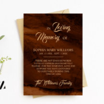 ブロンズ&金ゴールド悔やみや弔慰メモリサンキューカード