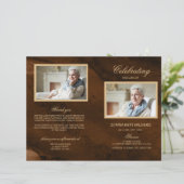 ブロンズ&金ゴールド葬儀プログラム |サービスの順序 (スタンド正面)