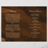 ブロンズ&金ゴールド葬儀プログラム |サービスの順序 (裏面)