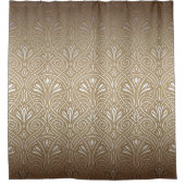 ブロンズ、金ゴールド、アールヌーボー、アートデコ、ヴィンテージ、パテ シャワーカーテン (正面)