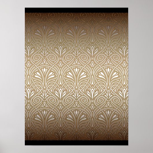 ブロンズ、金ゴールド、アールヌーボー、アートデコ、ヴィンテージ、パテ ポスター (正面)