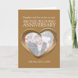 ブロンズ 8周年 結婚記念日 フォトカード カード