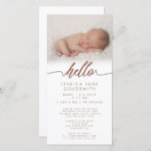ブロンズHello Birth Announcement Sip & See (正面/裏面)