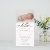 ブロンズHello Birth Announcement Sip & See (スタンド正面)