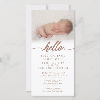 ブロンズHello Birth Announcement Sip & See