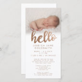 ブロンズHello Birth Announcement Sip & See 案内状 (正面/裏面)