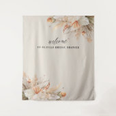 ブロンチとバブルリーのウェディングシャワーパンパスグラス タペストリー (正面)