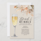 ブロンチとバブルリーのウェディングシャワー パンパスグラス 招待状 (正面)