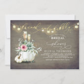 ブロンチとバブルリーの多肉植物パンプキン ブライダルシャワー 招待状 (正面)