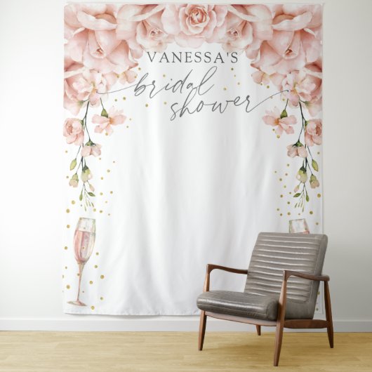 ブロンチとバブルリーの花のウェディングシャワー背景 タペストリー (インサイチュ)