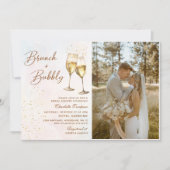ブロンチとバブルリー シャンパンブライダルシャワーの写真 招待状 (正面)