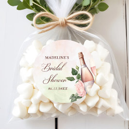 ブロンチとバブルリー シャンパンブライダルシャワー ラウンドシール