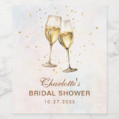 ブロンチとバブルリー シャンパンブライダルシャワー ワインラベル (シングルラベル)