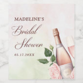 ブロンチとバブルリー シャンパンブライダルシャワー ワインラベル (シングルラベル)