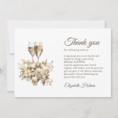 ブロンチとバブルリー チャページ フラワー ブライダル シャワー サンキューカード (正面)