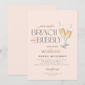 ブロンチとバブルリー プロセッコ シャンパンシャワー招待状 招待状 (正面/裏面)