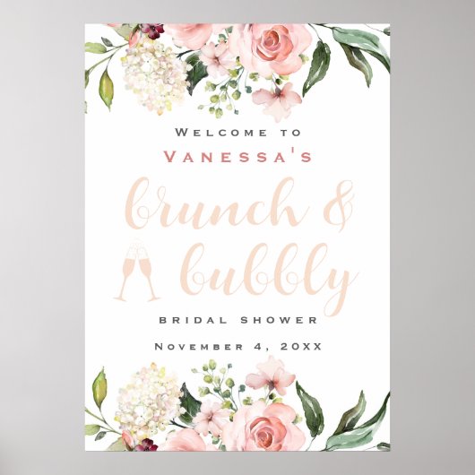 ブロンチとバブル ブライダルシャワーのウェルカムサイン ポスター (正面)