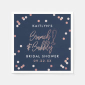 ブロンチ＆バブルリーコンフェッティ ブライダルシャワー スタンダードカクテルナプキン (正面)