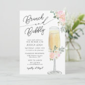 ブロンチ＆バブルリーシャンパンブライダルシャワー招待状 招待状 (スタンド正面)
