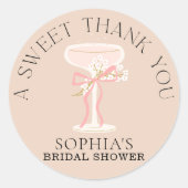 ブロンチ＆バブルリーシャンパン ウェディングシャワーのお土産 ラウンドシール (正面)