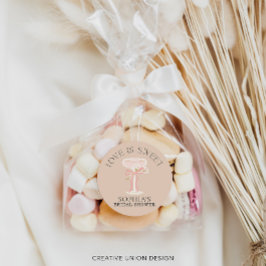 ブロンチ&バブルリーシャンパン ウェディングシャワーのお土産 ラウンドシール