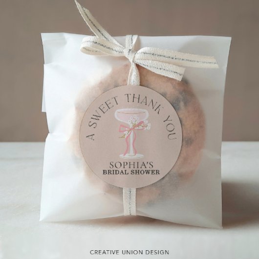ブロンチ＆バブルリーシャンパン ウェディングシャワーのお土産 ラウンドシール